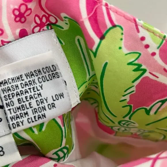 Vintage Lilly Pulitzer Sleeveless Mini Dress Women 8 Pink Elephant Print - Picture 6 of 8